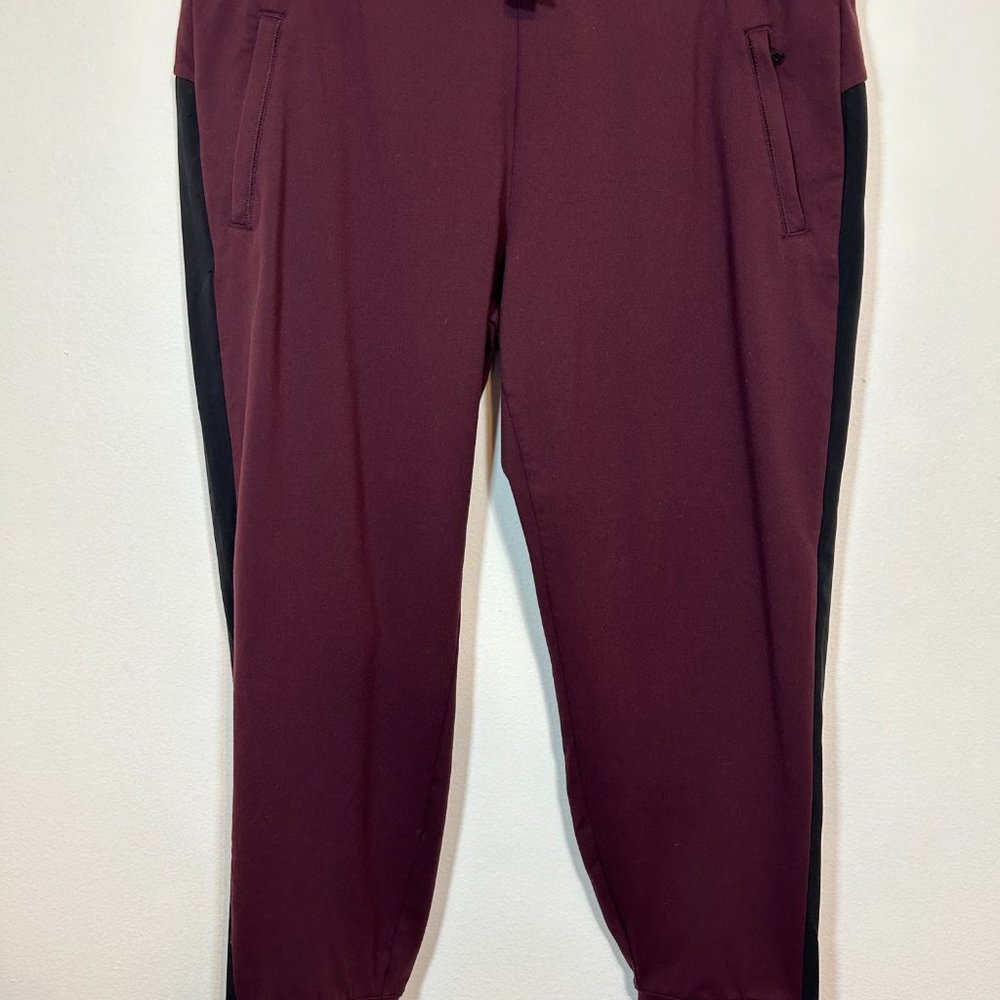 Athleta | Maroon with Black Stripe Joggers